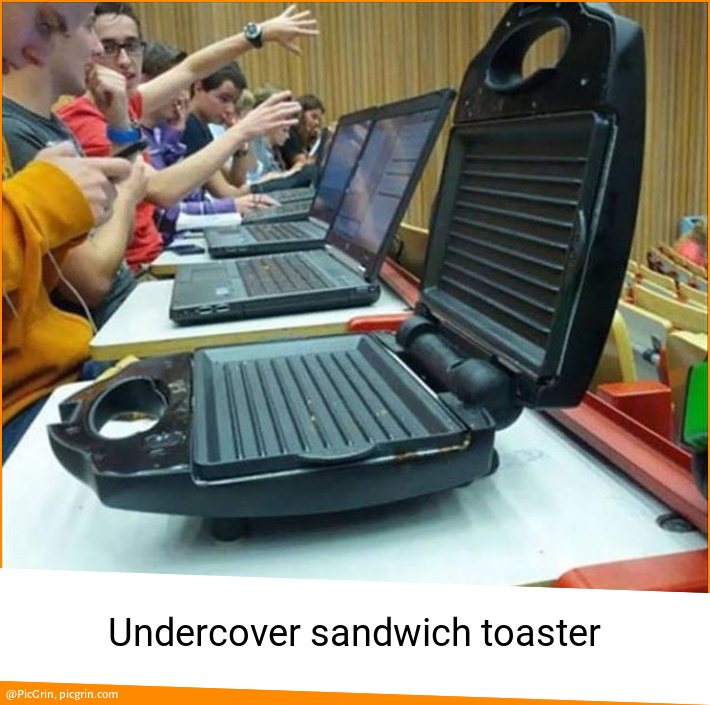 Undercover sandwich toaster