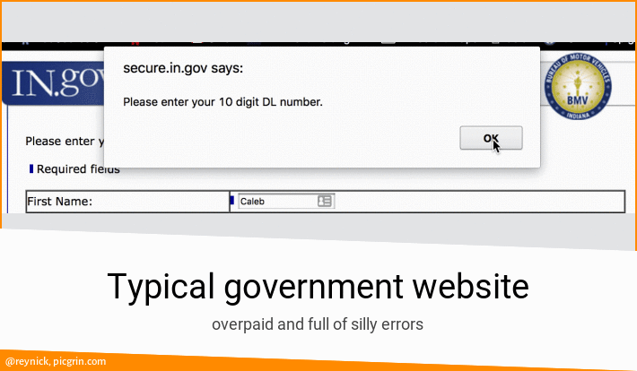 Typical government website