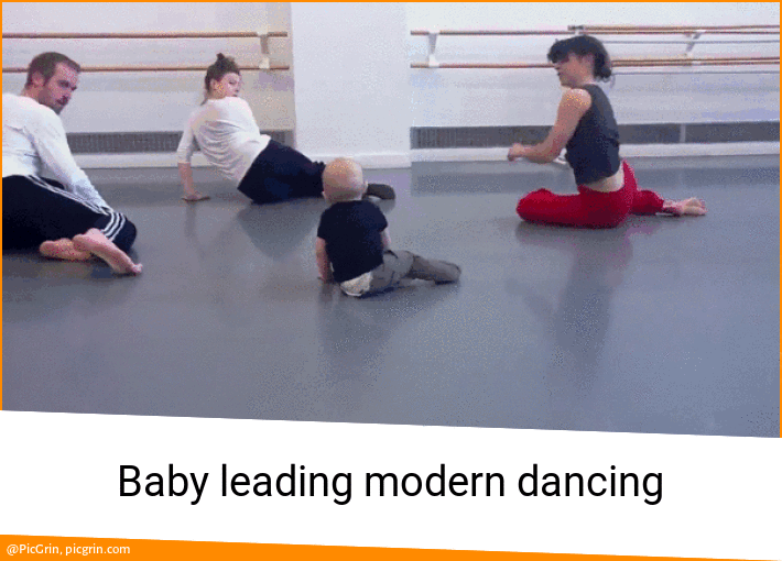 Baby leading modern dancing