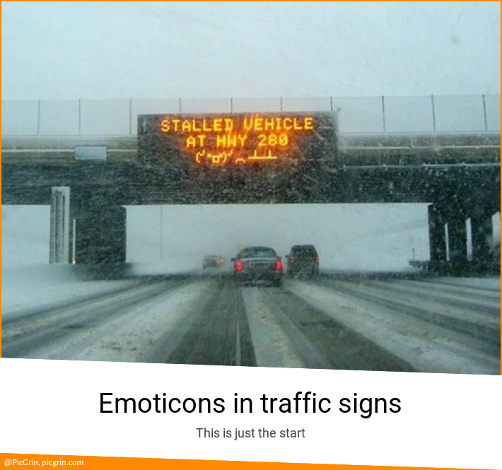 Emoticons in traffic signs
