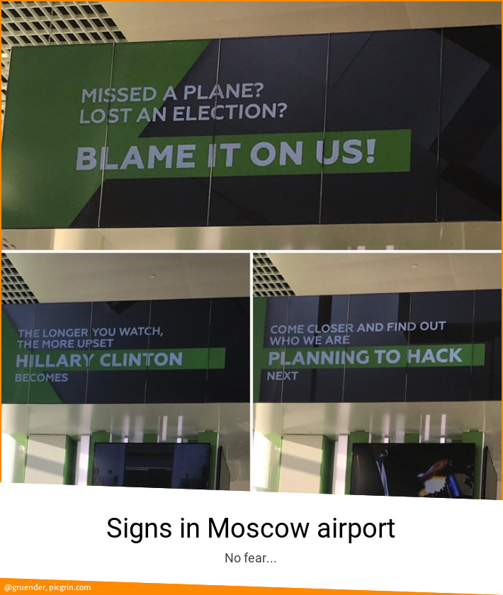 Signs in Moscow airport