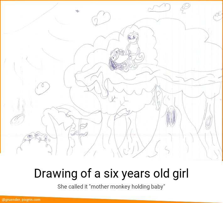 Drawing of a six years old girl