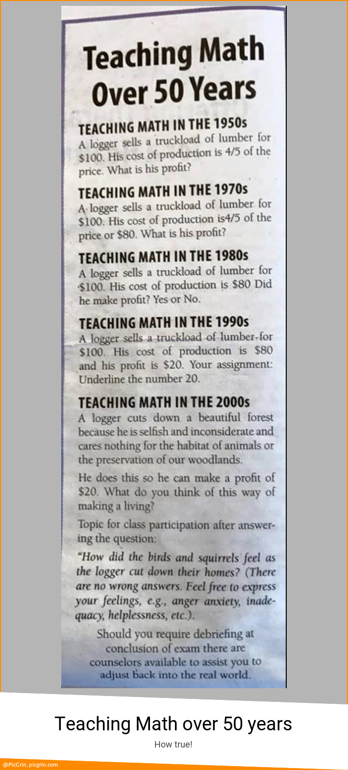 Teaching Math over 50 years