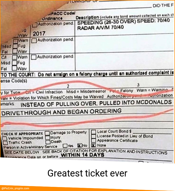 Greatest ticket ever