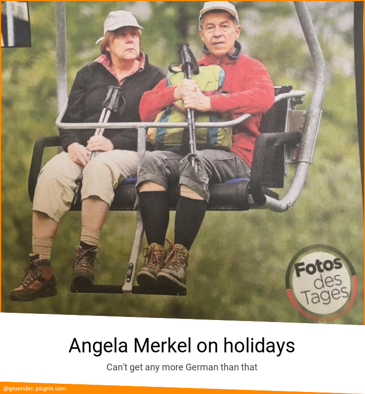 Angela Merkel on holidays