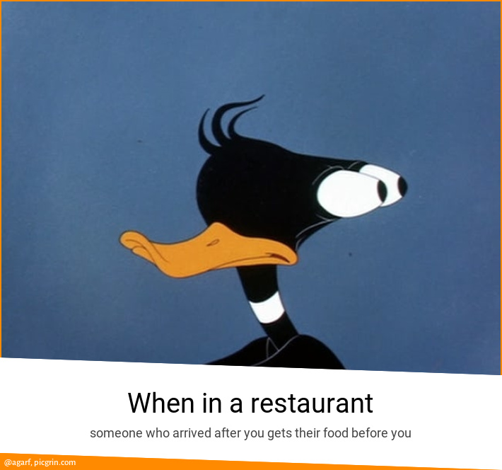 When in a restaurant
