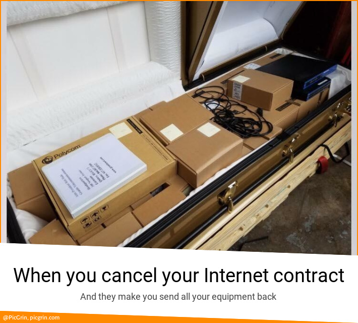 When you cancel your Internet contract