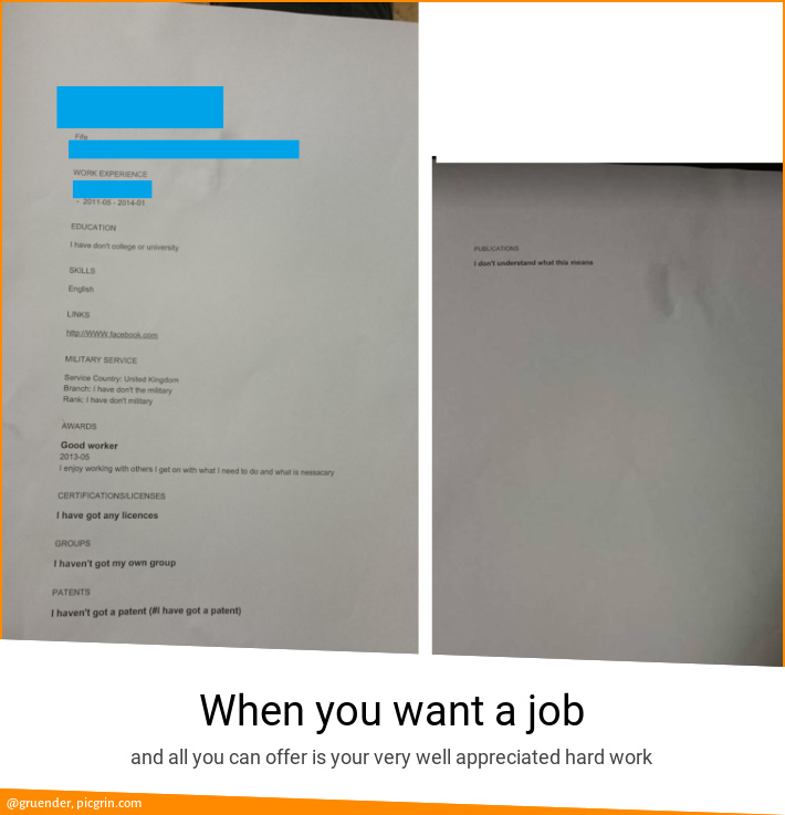 When you want a job
