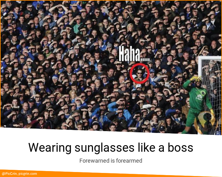 Wearing sunglasses like a boss
