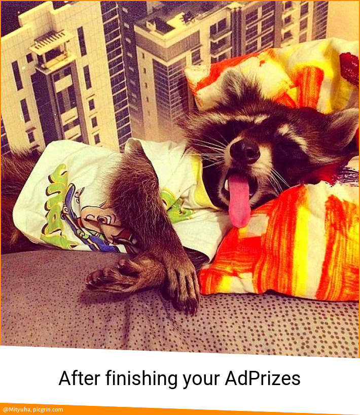 After finishing your AdPrizes