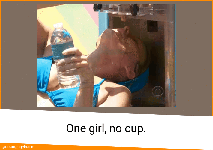 One girl, no cup.