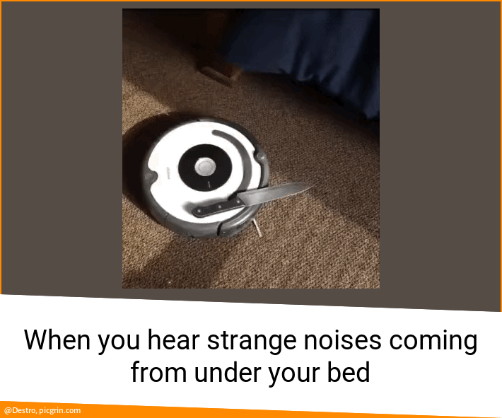 When you hear strange noises coming from under your bed