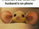 A woman's ear when her husband is on phone