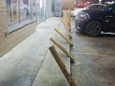 Parking in front of a liquor store